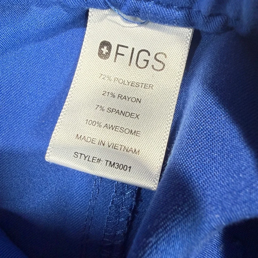 FIGS Axim Cargo Scrub Pants Mens Medium Royal Blue Technical Collection TM3001